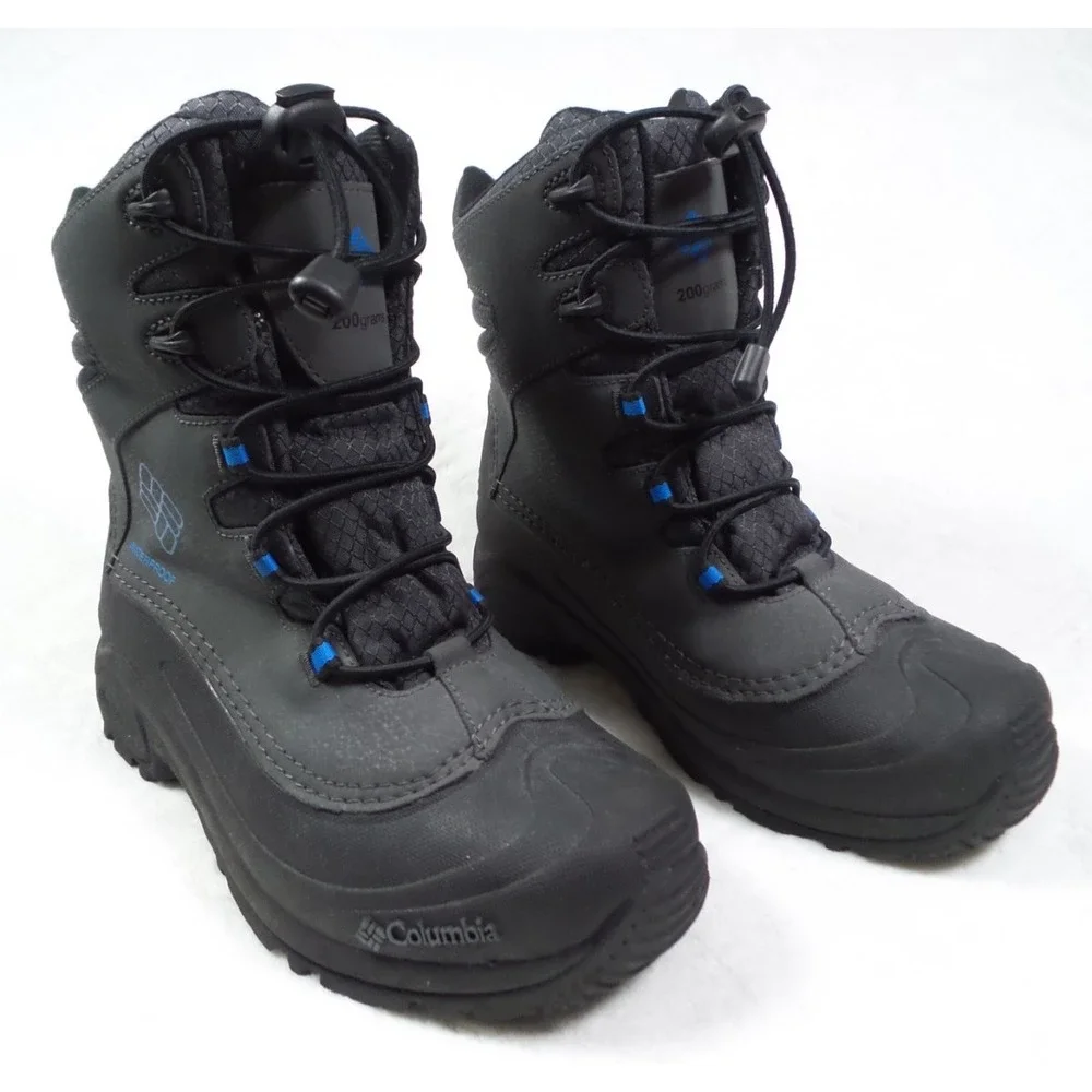 Columbia Boots Boys Size 6 Gray Bugaboot Plus III Omni-Heat 200g Waterproof